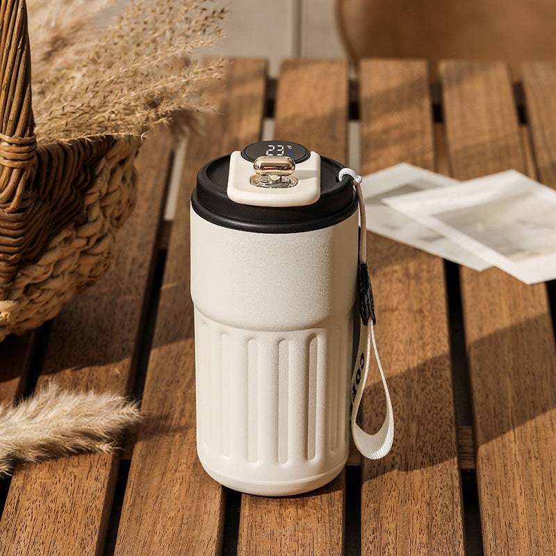 Smart Digital Thermal Bottle with LED Temperature Display – 450ml Insulated Stainless Steel Vacuum Flask | Portable Coffee & Water Mug | Leak-Resistant & BPA-Free