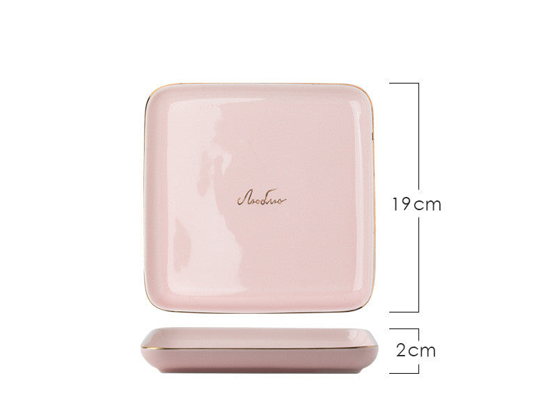 Light Luxury Ceramic Tableware Set – Elegant Couple Dinnerware Collection