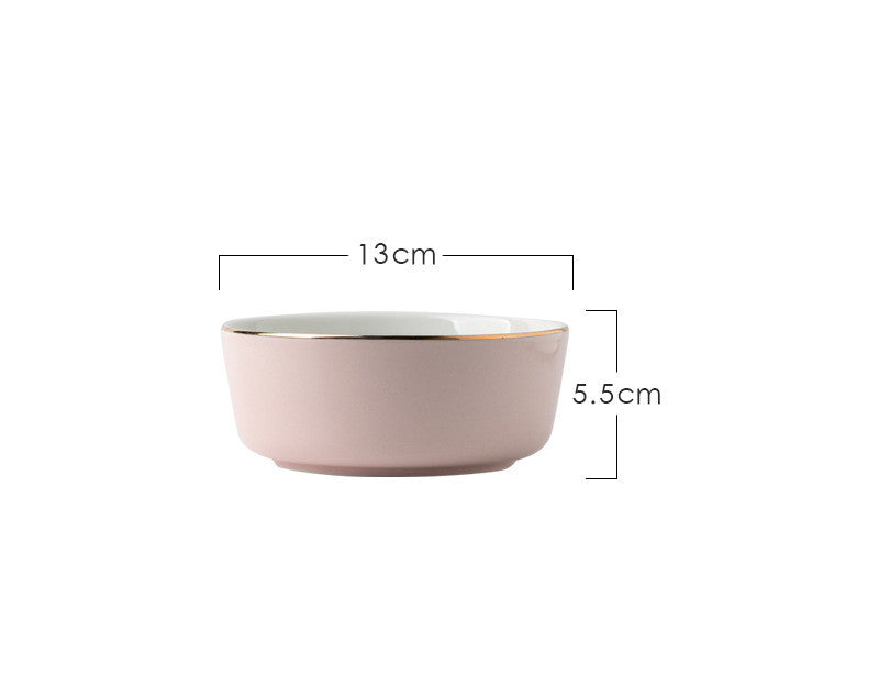 Light Luxury Ceramic Tableware Set – Elegant Couple Dinnerware Collection