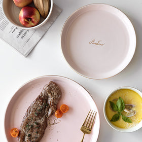 Light Luxury Ceramic Tableware Set – Elegant Couple Dinnerware Collection