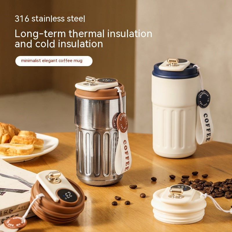 Smart Digital Thermal Bottle with LED Temperature Display – 450ml Insulated Stainless Steel Vacuum Flask | Portable Coffee & Water Mug | Leak-Resistant & BPA-Free