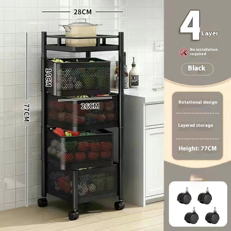 Kitchen Vegetable Rack – Indoor Multi-Layer Floor Storage Organizer
