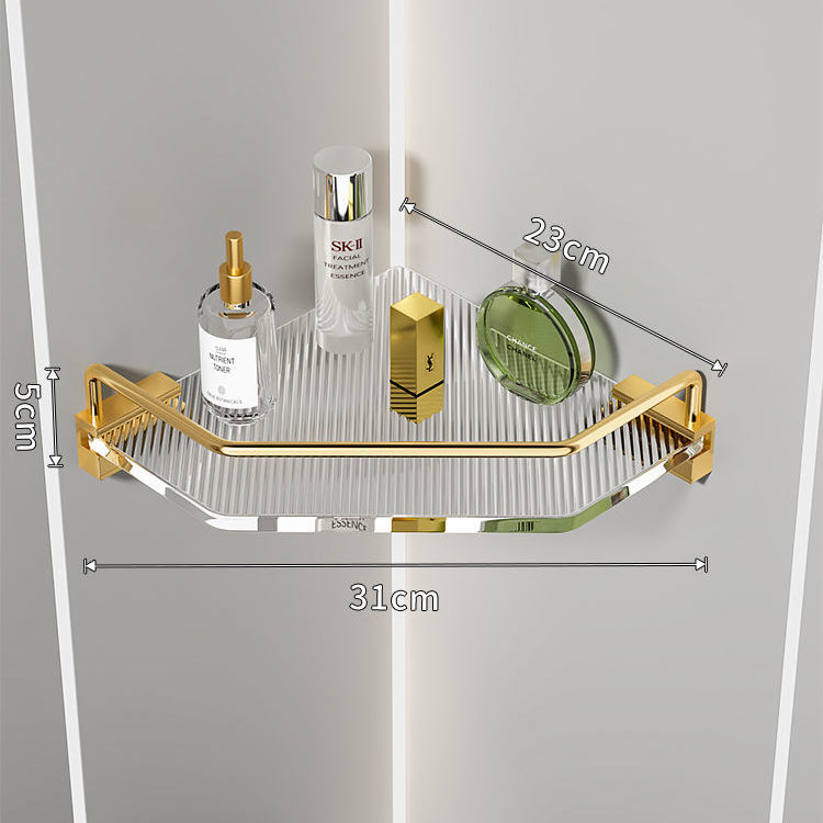 Acrylic Washroom Bathroom Shelving – Wall-Mounted Storage Shelf for Shower & Toilet