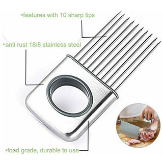 Onion Holder Slicer Vegetable Tools Tomato Cutter Stainless Steel Kitchen Gadget