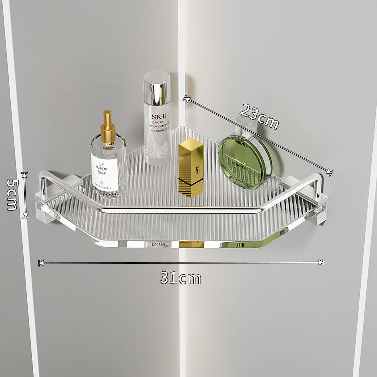 Acrylic Washroom Bathroom Shelving – Wall-Mounted Storage Shelf for Shower & Toilet