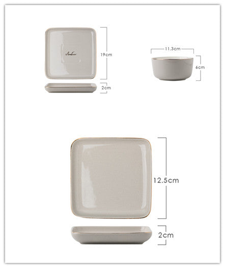 Light Luxury Ceramic Tableware Set – Elegant Couple Dinnerware Collection