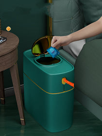 Light Luxury Bedroom With Lid Large Capacity Automatic Packing Trash Can
