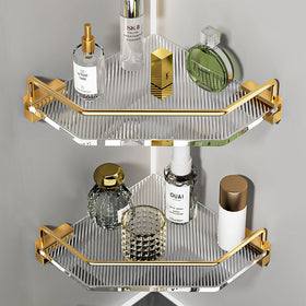 Acrylic Washroom Bathroom Shelving – Wall-Mounted Storage Shelf for Shower & Toilet