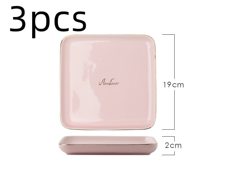 Light Luxury Ceramic Tableware Set – Elegant Couple Dinnerware Collection
