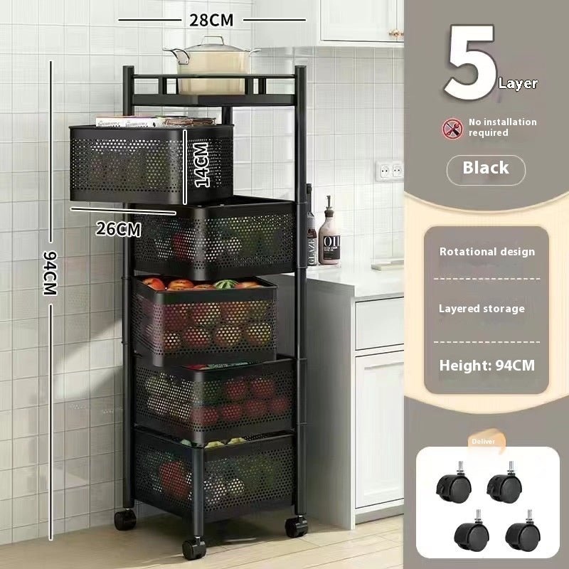 Kitchen Vegetable Rack – Indoor Multi-Layer Floor Storage Organizer