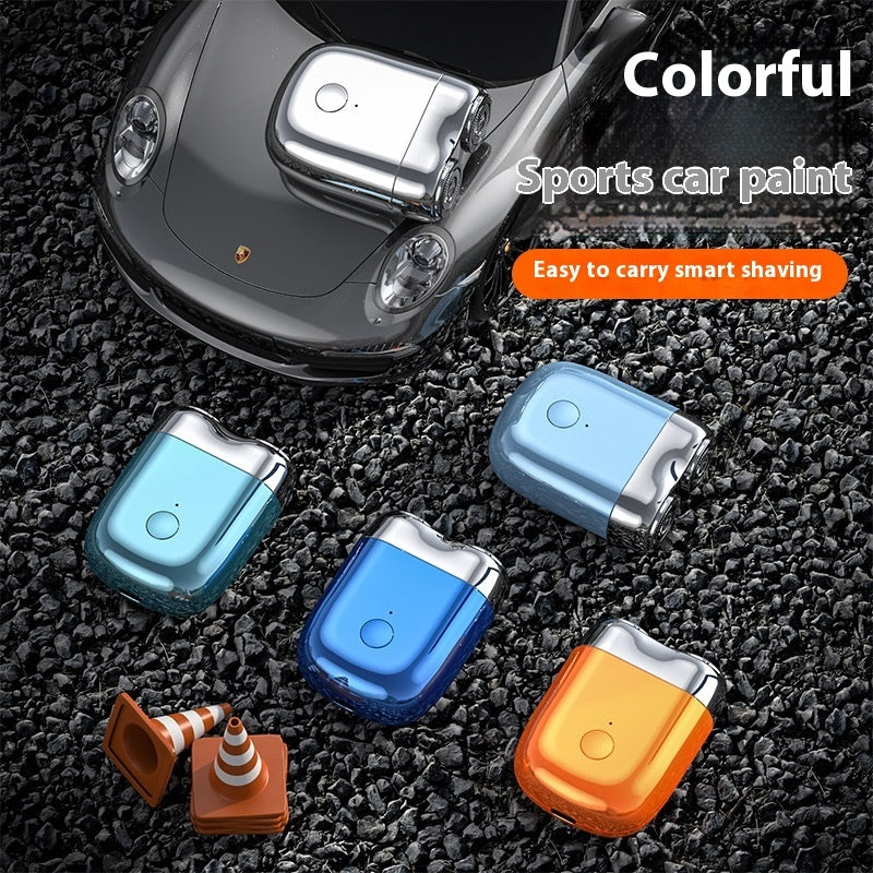 Portable Rotary Dual Ring Electric Shaver Men Travel Mini Shaver Double Floating Magnetic Blade Head Rechargeable Pocket Razors