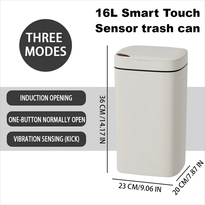 16L Automatic Touchless Trash Bin with Motion Sensor Lid