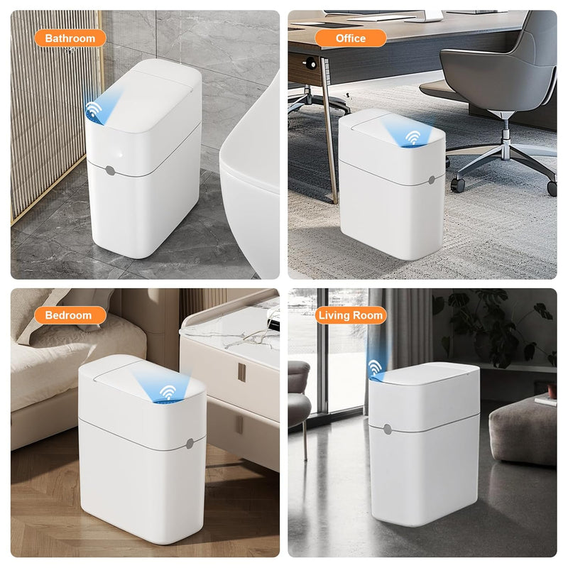 Automatic Smart Trash Bin with Lid – Touchless Sensor Waste Can for Home, Office & Car