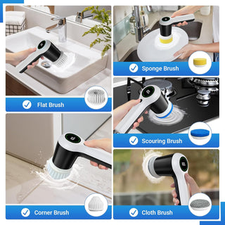 Multifunctional Smart Display Electric Cleaning Brush Wireless Kitchen Sink Cleaning Brush Waterproof Electric Pot Brush Cleaning Tool