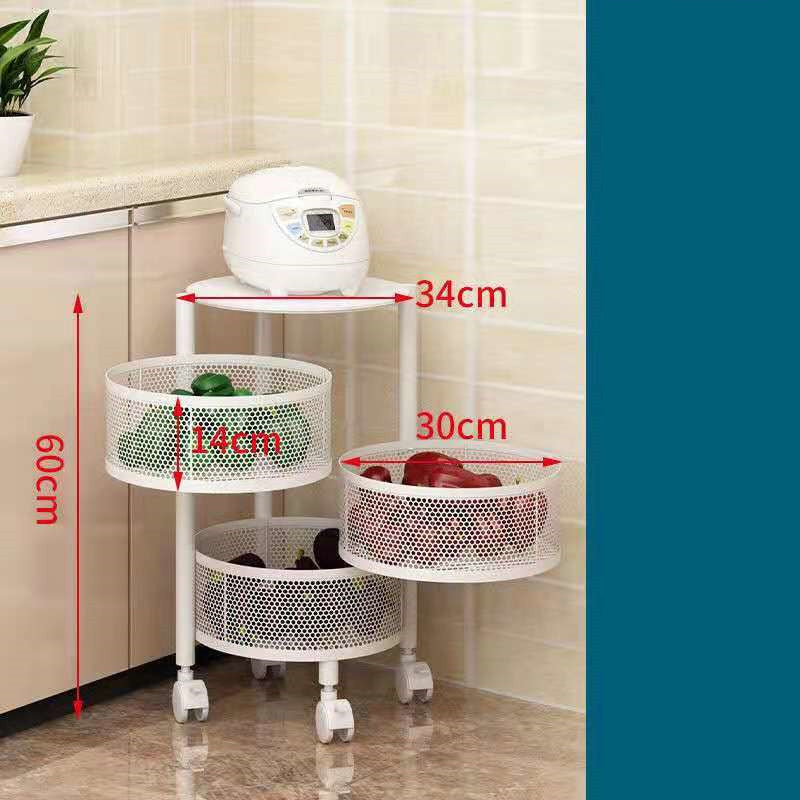 Round Rotating Fruit and Vegetable Rack – 360° Kitchen Storage Organizer