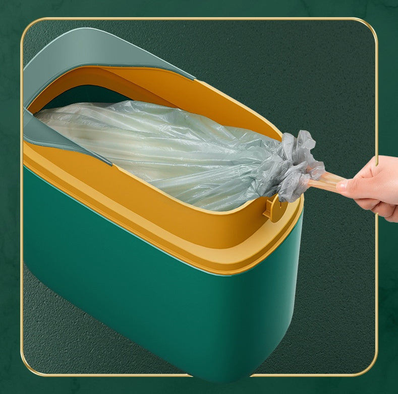 Light Luxury Bedroom With Lid Large Capacity Automatic Packing Trash Can
