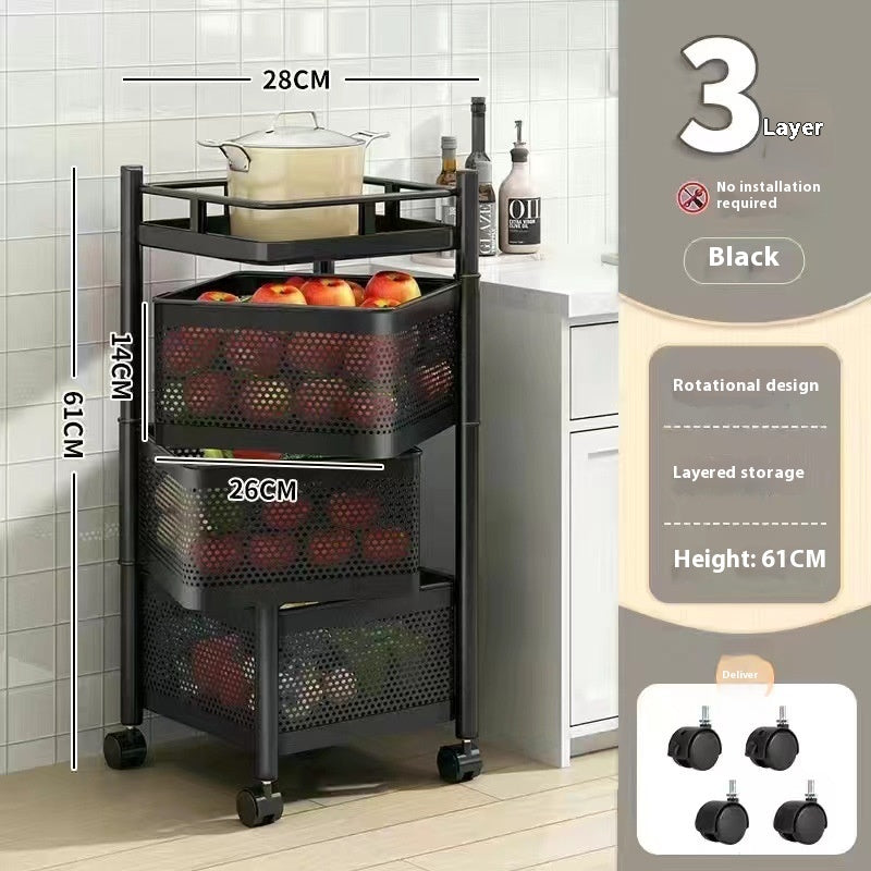 Kitchen Vegetable Rack – Indoor Multi-Layer Floor Storage Organizer