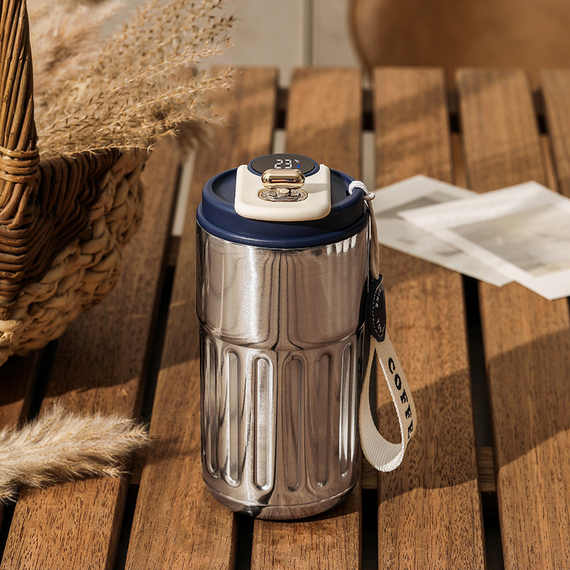 Smart Digital Thermal Bottle with LED Temperature Display – 450ml Insulated Stainless Steel Vacuum Flask | Portable Coffee & Water Mug | Leak-Resistant & BPA-Free